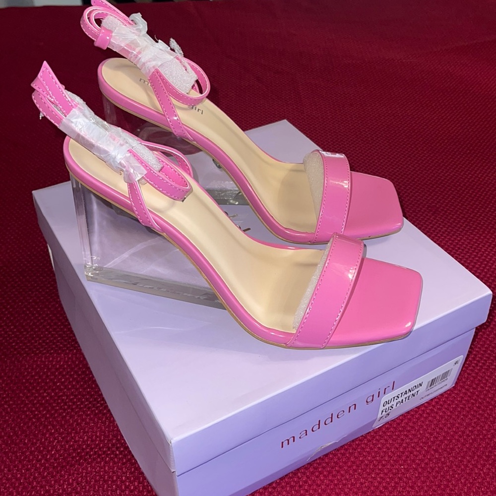 madden girl wedges shoes pink size 7.5